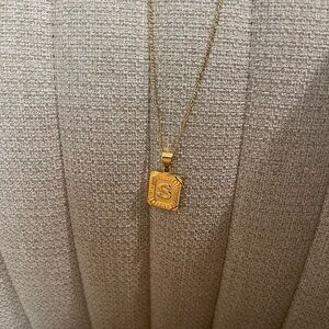 Trendy initial card necklace